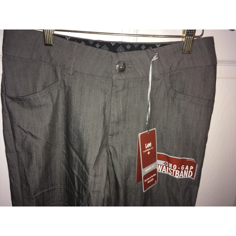 Lee No Gap Waistband Womens Pants Plus Size 30 x 31 Medium Gray